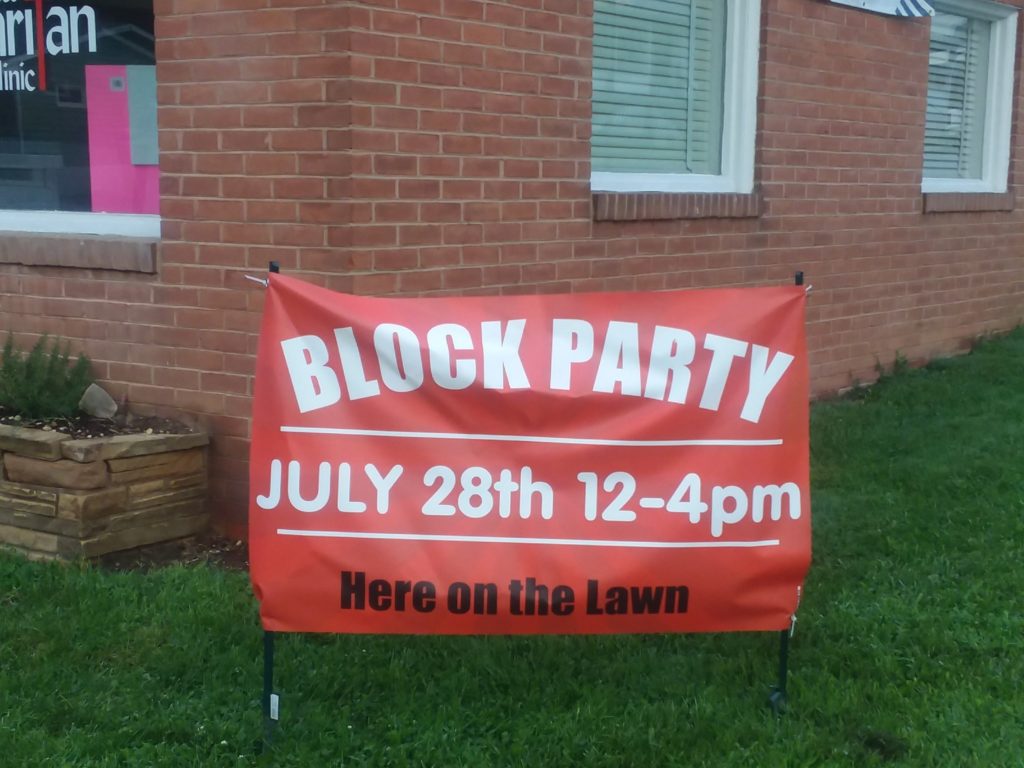 Good Sam's Block Party Banner